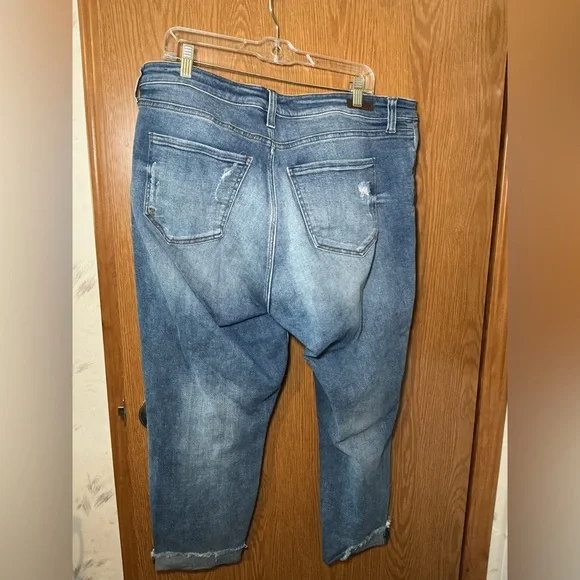 Kut From The Kloth Light Wash Distressed Cuffed Jeans 18W - Picture 4 of 5